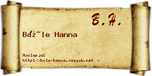 Bőle Hanna névjegykártya